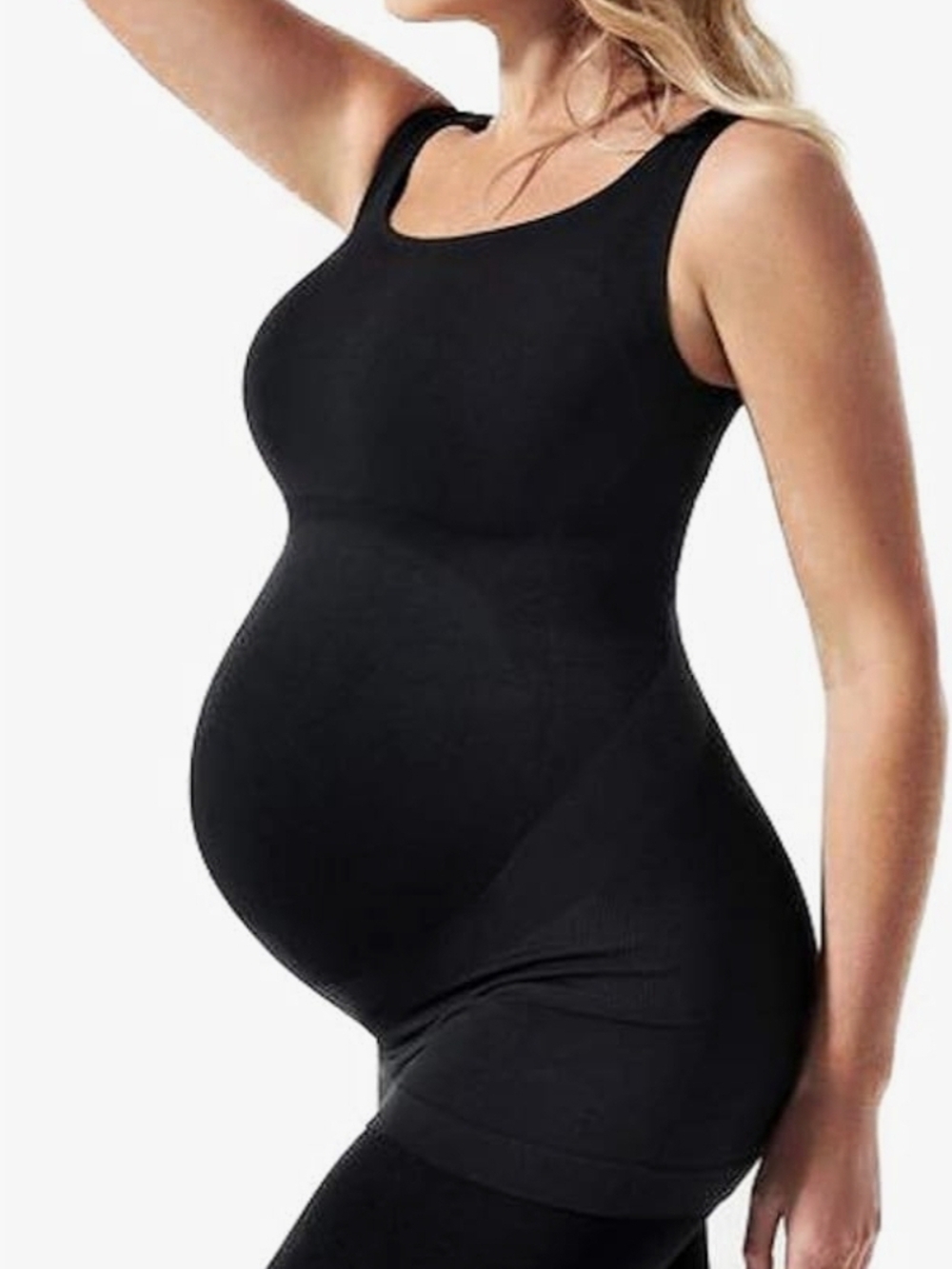 Blanqi Black & White Maternity Tank Shapewear Top - Medium